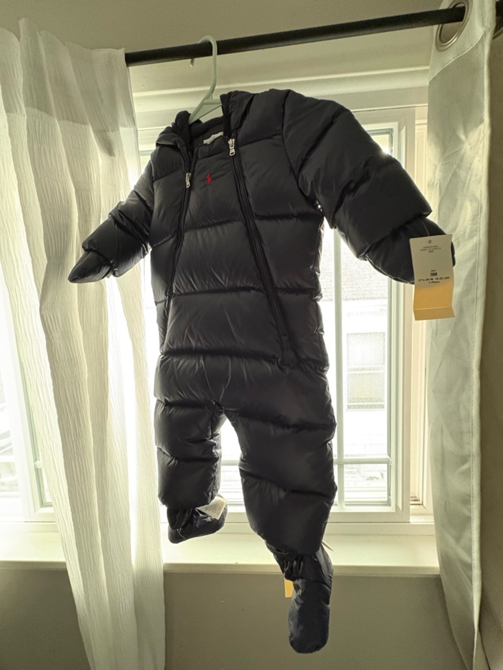 BRAND NEW - Ralph Lauren Navy Puff Baby Snowsuit 9M